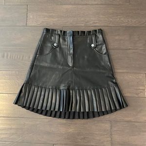 Zara Faux Leather Pleated Skirt